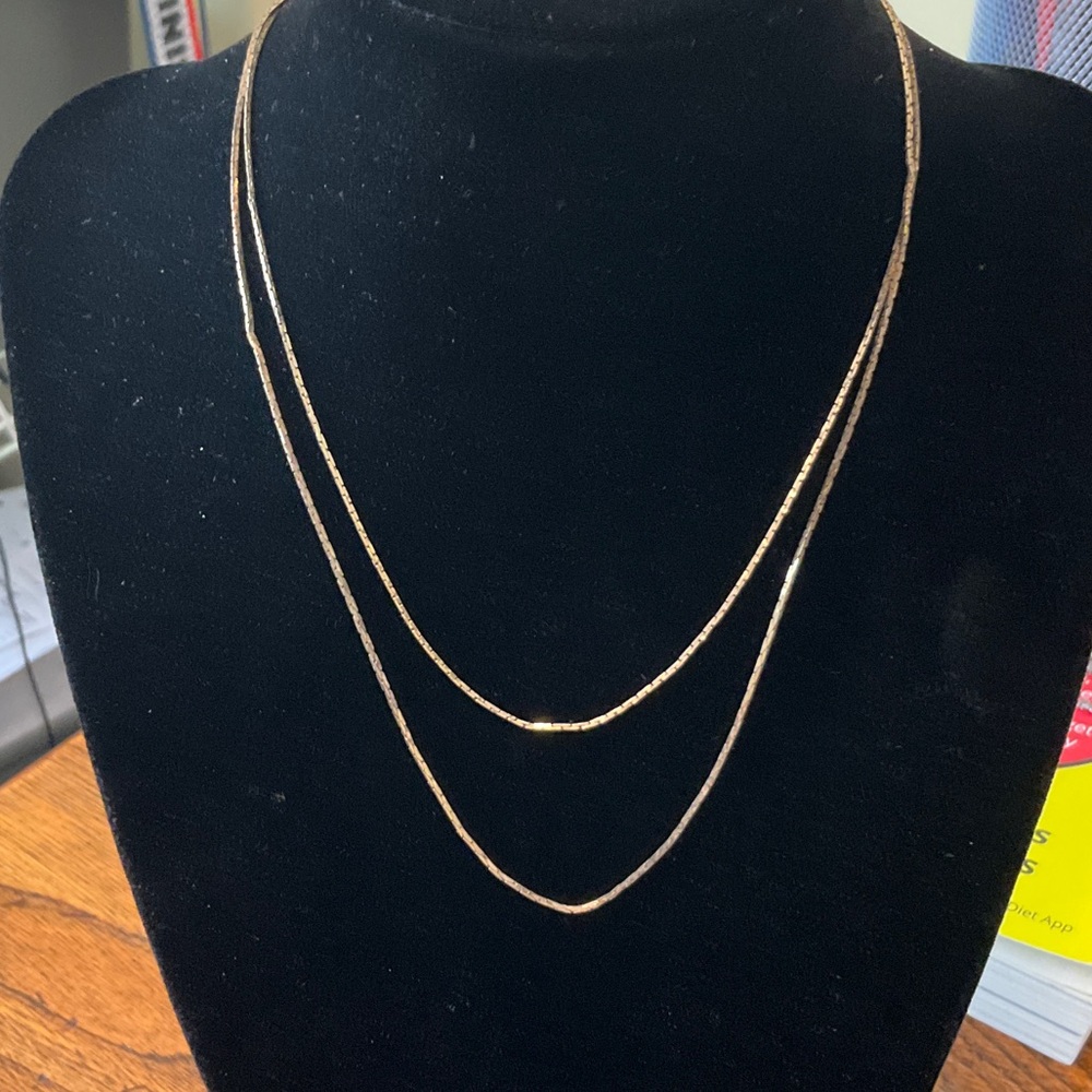 Long Gold Herringbone Chain